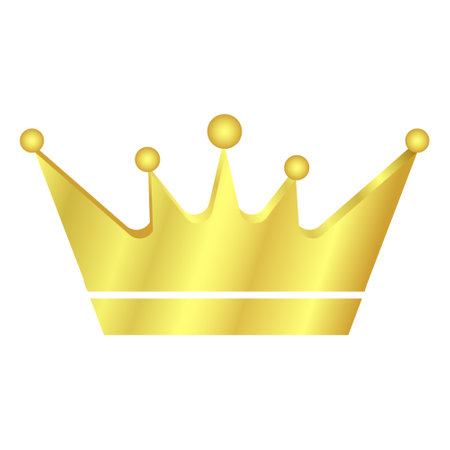 Golden King And Queen Crown Icon, Royals Princes Crown Symbol, Design Elements, Wealth and Expensive Signのイラスト素材