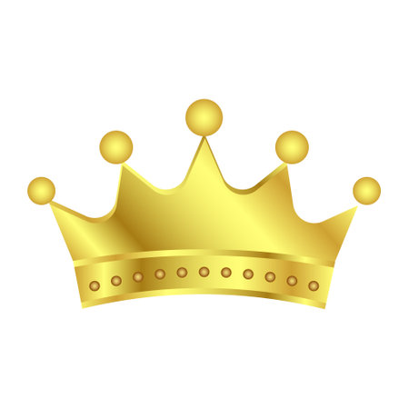Golden King And Queen Crown Icon, Royals Princes Crown Symbol, Design Elements, Wealth and Expensive Signのイラスト素材