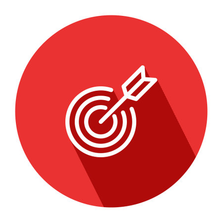 3D Realistic Bullseye Target Icon, Arrow Dart Targeting Symbol, Archery Target Icon, Dart Targeting Market Logo For Success, Winning, Destination, Success Strategy Design Elements Vector Illustrationのイラスト素材