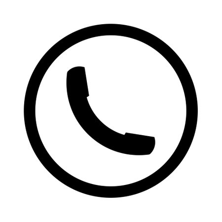 Phone Call Icon, Old Telephone Icon, Calling Phone, Technology Device, Contact Information, Communication Symbol, Support, Chat, Trendy Black Sign Isolated On White Background Vector Illustrationのイラスト素材