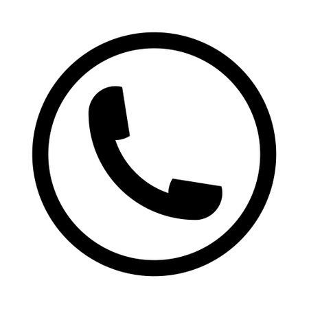 Phone Call Icon, Old Telephone Icon, Calling Phone, Technology Device, Contact Information, Communication Symbol, Support, Chat, Trendy Black Sign Isolated On White Background Vector Illustrationのイラスト素材