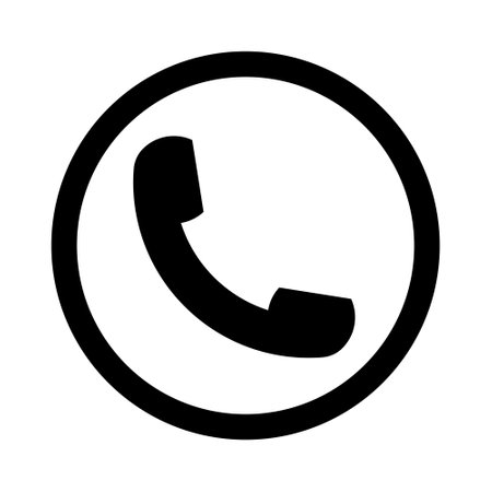 Phone Call Icon, Old Telephone Icon, Calling Phone, Technology Device, Contact Information, Communication Symbol, Support, Chat, Trendy Black Sign Isolated On White Background Vector Illustrationのイラスト素材