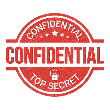 Confidential Rubber Stamp, Confidential Seal, Confidential Badge, Top Secret Vector, Confidential Icon, Vector Illustration With Grunge Textureのイラスト素材