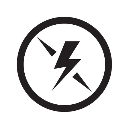 Thunder Lightening Icon Vector, Electric Power Vector, Energy Bolt Symbol, Flash Electric Lightening Sign, Thunder Strike, Voltage, Powerful Design Elements Vector Illustrationのイラスト素材