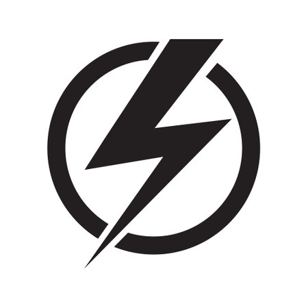 Thunder Lightening Icon Vector, Electric Power Vector, Energy Bolt Symbol, Flash Electric Lightening Sign, Thunder Strike, Voltage, Powerful Design Elements Vector Illustrationのイラスト素材