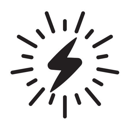 Thunder Lightening Icon Vector, Electric Power Vector, Energy Bolt Symbol, Flash Electric Lightening Sign, Thunder Strike, Voltage, Powerful Design Elements Vector Illustrationのイラスト素材