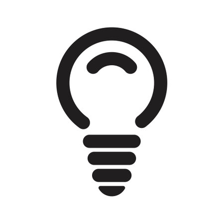 Light Bulb Vector Icon Outline, Lightening, Electric Lamp, Represents Idea And Innovation Sign, Thinking Concept, Innovative, Brainstorm Design Elements, Electric Bulb Light With Rays Glowing Vectorのイラスト素材