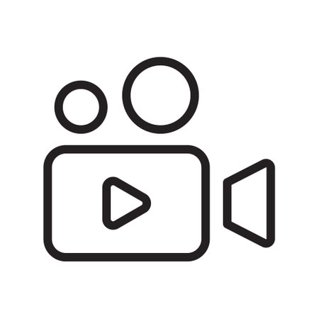 Video Camera Icon Vector Illustration, Video Player Sign, Technology Icon, Live Video Broadcasting Symbol, Camera Recorder, Film And Multimedia Design Elements For Mobile Apps And Website Illustrationのイラスト素材
