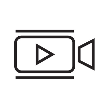 Video Camera Icon Vector Illustration, Video Player Sign, Technology Icon, Live Video Broadcasting Symbol, Camera Recorder, Film And Multimedia Design Elements For Mobile Apps And Website Illustrationのイラスト素材