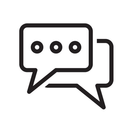Talk Bubble Icon Vector, Speech And Comment Ballon Bubble Sign, Talking Bubble Speech Illustration, Trendy Chat Icon Flat Style, Discussion Symbol, Message Element Design Outline For Ui UX Designのイラスト素材
