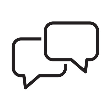 Talk Bubble Icon Vector, Speech And Comment Ballon Bubble Sign, Talking Bubble Speech Illustration, Trendy Chat Icon Flat Style, Discussion Symbol, Message Element Design Outline For Ui UX Designのイラスト素材