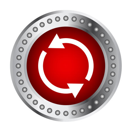 Refresh Button, Refreshing Badge, Restart Button, Reboot Sign, Reloading Symbol, Repeat Sign, Redo and Undo Badge For Website And Mobile Apps Vector Illustrationのイラスト素材