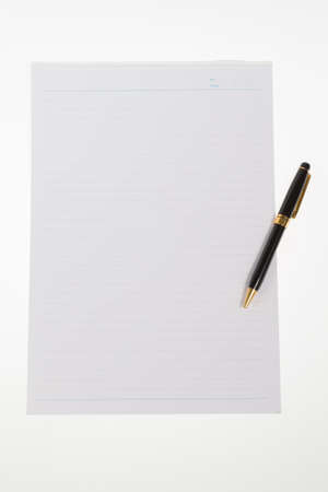 paper sheet with pen