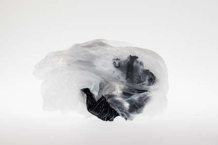 close up white plastic in ball shapeの写真素材