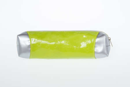 closeup pencil case isolated white