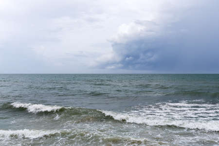 blue sea with sky cloudyの写真素材