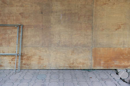 plywood texture abstract background with scaffold.の写真素材
