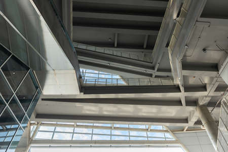 View of steel bridge in the building.