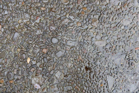 Wet stone floor texture background in rainy day.の写真素材