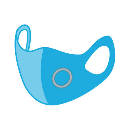 Illustration vector of blue face masks pollution with valve to protect dust or fluのイラスト素材