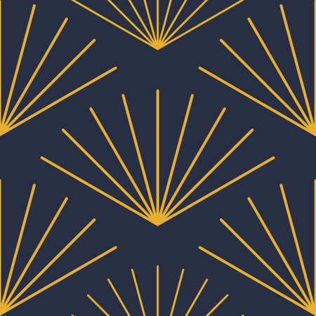 seamless background gold colored art deco pattern of minimalistic vector line designのイラスト素材