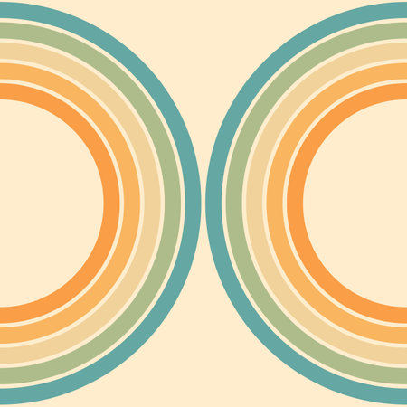 Abstract background of simple rainbow with colorful circle spectrum on retro color.