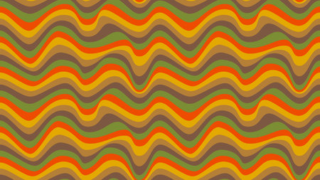 Abstract background of Psychedelic groovy Wavy Lines design in 1970s Hippie Retro style. Vector pattern ready to use for cloth, textile, wrap and other.のイラスト素材