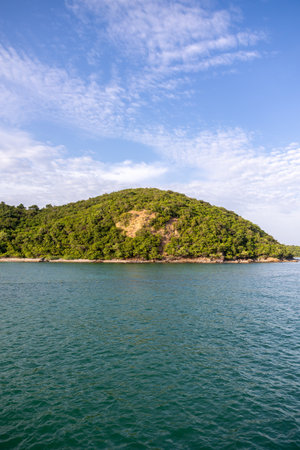 Tropical tranquility Island with sea and clouds sky at Thailand.の写真素材