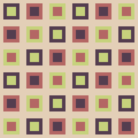 Abstract background geometry minimalistic design in vintage hippie style. Vector seamless pattern with colorful 70s colors. ready to use for textile, cloth, wrap and other.のイラスト素材