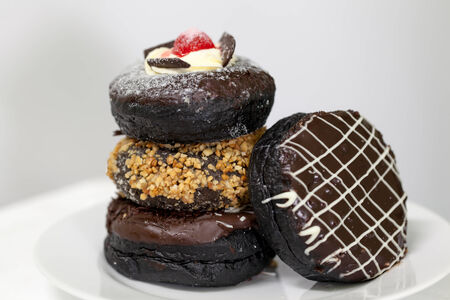 Four Style Charcoal Chocolate donutの写真素材