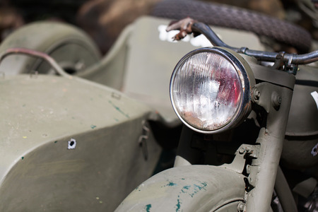 close-up lamp, vintage motorbikeの写真素材