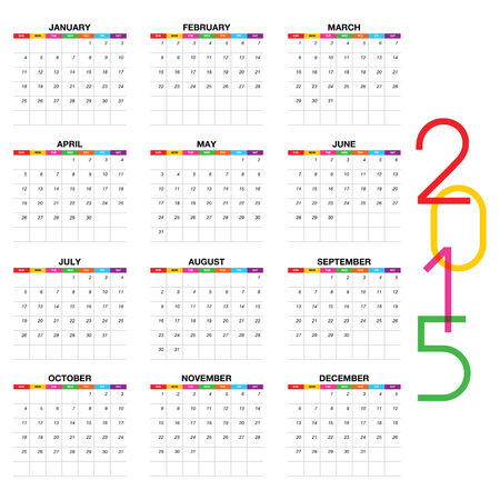 2015 Simple european , 2016 year vector calendarsのイラスト素材