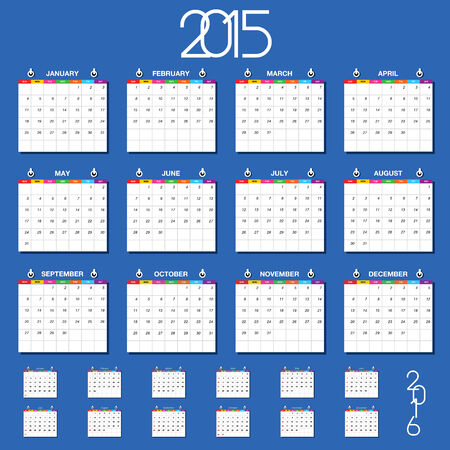 2015 Simple european , 2016 year vector calendarsのイラスト素材