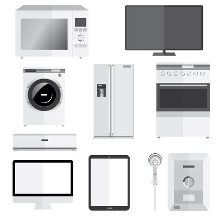 Electronics technics isolated on white vectorのイラスト素材