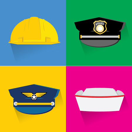 hat 4 job vectorのイラスト素材