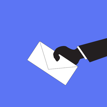 businessman handing in a blank envelopeのイラスト素材