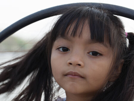 outdoor portrait of little girls の写真素材