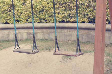 Playground swing in a park instargrame-likeの写真素材