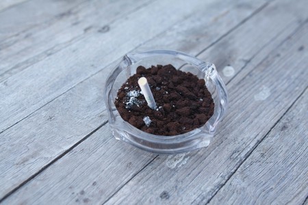 ashtray of cigarettesの写真素材