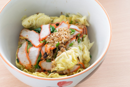 Chinese food, Wonton and noodle for traditonal gourmet dumpling imageの写真素材