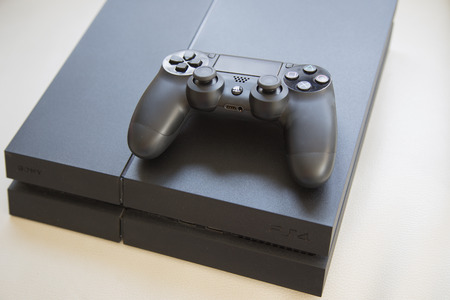 THAILAND - FEB 6 : the new sony dualshock 4 controller and new PlayStation 4 in BANGKOK THAILAND on...