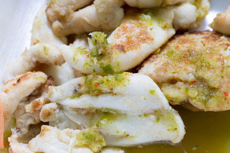Fried squid eggsの写真素材