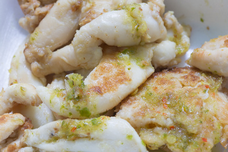 Fried squid eggsの写真素材