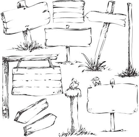 sketches of sign boardsのイラスト素材