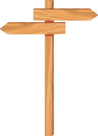 wooden arrow direction sign boardのイラスト素材