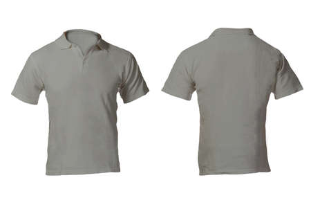 Men's Blank Grey Polo Shirt, Front and Back Design Templateの写真素材