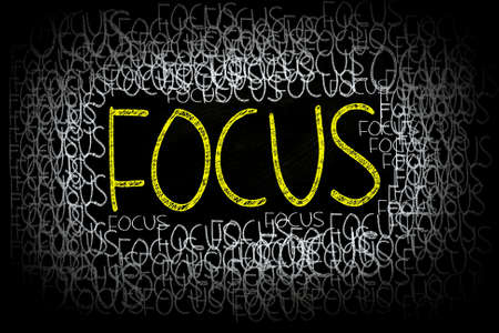 Focus Words written with Chalk on Blackboardの写真素材