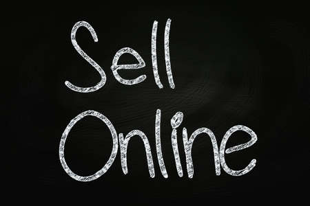 Sell Online writing, written with Chalk on Blackboard
