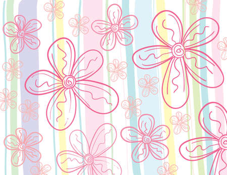 Vectror illustration of retro flower pattern style backgroundのイラスト素材