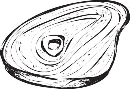 Vector illustration of steak doodle in black and whiteのイラスト素材